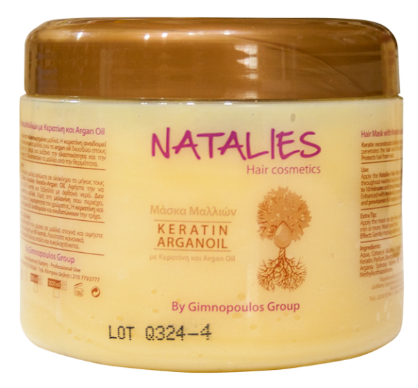 Μάσκα μαλλιών με κερατίνη και έλαιο Argan Natalies (0,5lt)